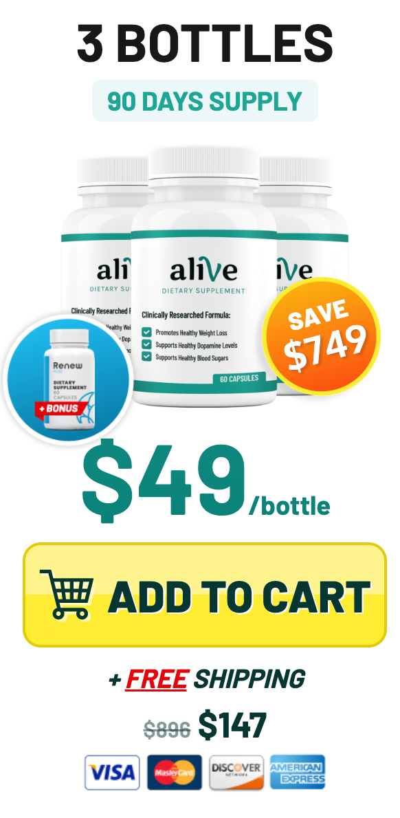 Alive weight loss supplement - 3 Bottles